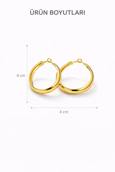 Loop Gold Halka Küpe - Resim 3