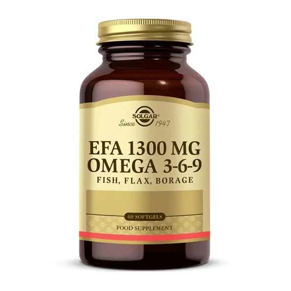 Solgar EFA 1300 mg Omega 3-6-9 60 Yumuşak Jelatinli Kapsül ürün görseli 1