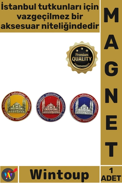 #Magnet Estetik Dekoratif İstanbul Anı Hatıra Metal Şık Yuvarlak Tasarım Yöresel Sultanahmet Magnet ürün görseli 1