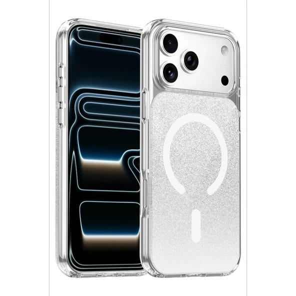 Onegif Apple İphone 17 Pro Max Sora Simli Magsafe Kapak - Beyaz ürün görseli 1
