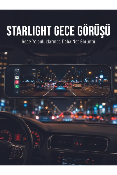 Araç İçi Multimedya Ekranı Çift Kameralı Ayna Carplay ürün görseli 1