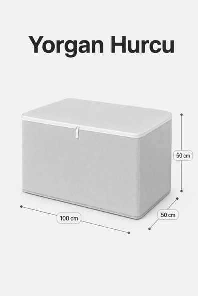 Hurç Yorgan Battaniye Saklama Hurcu Fermuarlı Geniş Hacimli Hurç 100x50x50 Cm 1 Adet ürün görseli 1