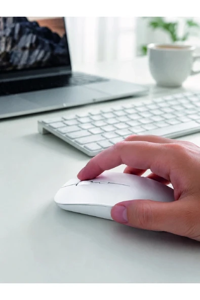 Bluetooth Kablosuz Wireless Mouse Şarjlı Sessiz Ergonomik 5000 DPI Fare - Resim 4
