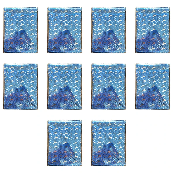 Omeyva Mavi Su Damlası Desenli Metalize Hediye Paketi Torba Poşet - 20x35 Cm. - 100 Adetlik 10 Paket ürün görseli 1