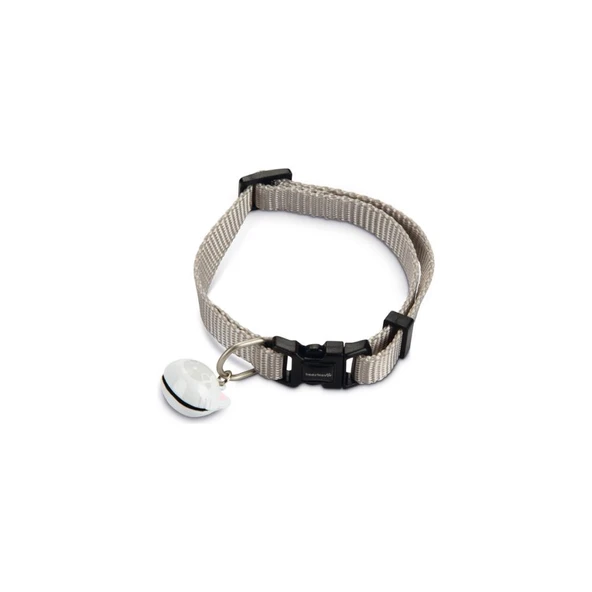 Beeztees Kedi Boyun Tasması, Zilli, Açık Gri, 20-30CM ürün görseli 1