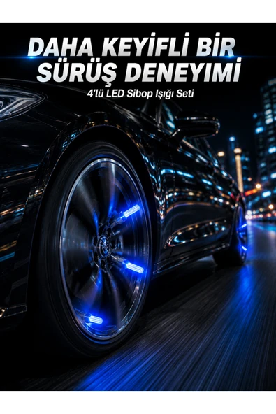4'lü LED Sibop Işığı Hareket Sensörlü Araç Lastik Sibop Lambası ürün görseli 1