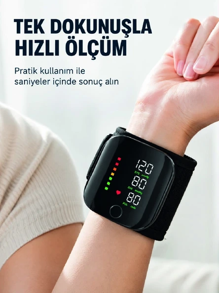 Bilekten Dijital Tansiyon Ölçer Geniş Ekran Ve Kolay Okunabilir Gösterge ürün görseli 1