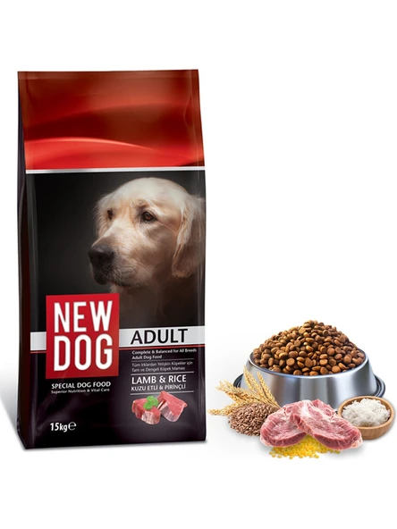 New Dog Kuzu Etli & Pirinçli Yetişkin Köpek Maması 15 kg ürün görseli 1