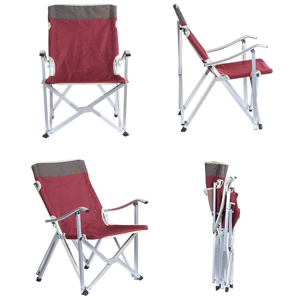 Madfox Dachuan Katlanır Kamp Sandalyesi Bordo - Resim 4