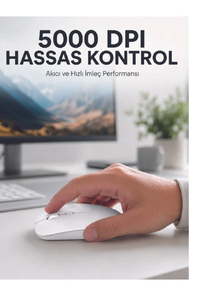 Kablosuz Bluetooth Oyuncu Mouse Sessiz Tıklama Ergonomik Wireless Fare ürün görseli 1