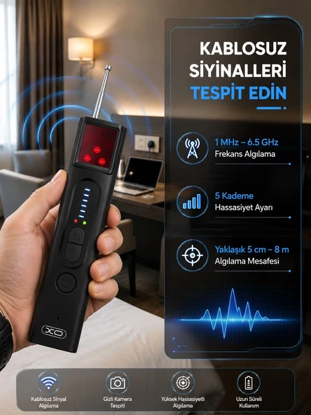 Profesyonel Gizli Kamera Ve Kablosuz Sinyal Dedektörü ürün görseli 1