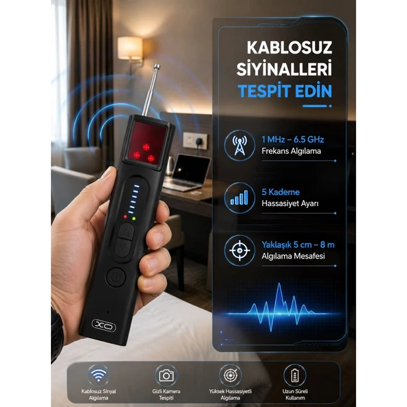 Profesyonel Gizli Kamera ve Kablosuz Sinyal Dedektörü ürün görseli 1