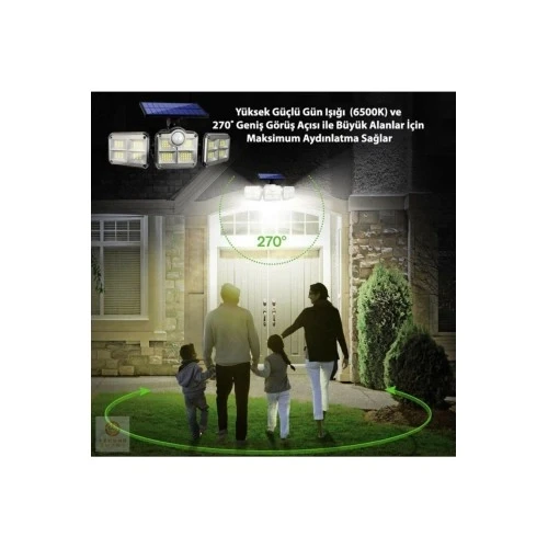 Uzaktan Kumandalı 122 Led Sensörlü Bahçe Lambası - Resim 2