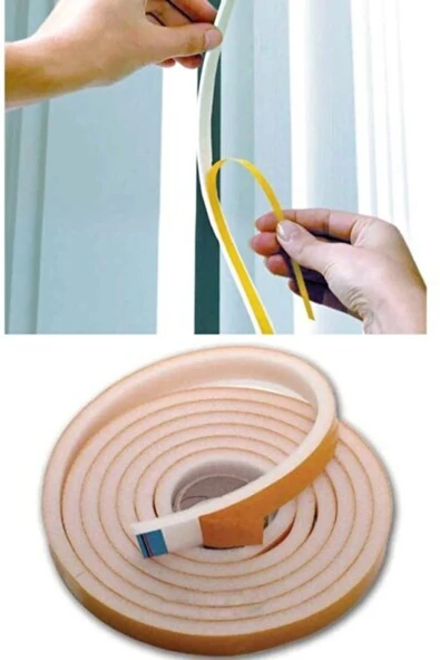 9 Metre Pencere Izolasyon Bandı Yapışkanlı Cam Yalıtım Süngeri Rüzgar Soğuk Kesici Pimapen Fitili ürün görseli 1