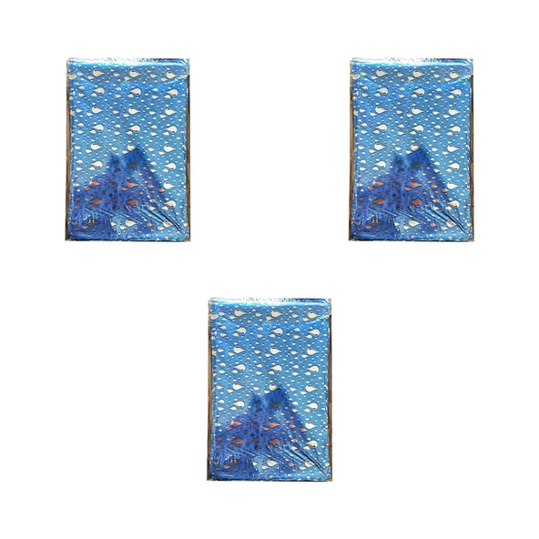 Omeyva Mavi Su Damlası Desenli Metalize Hediye Paketi Torba Poşet - 20x35 Cm. - 100 Adetlik 3 Paket ürün görseli 1