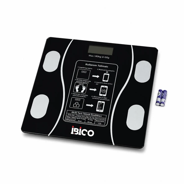 BLUETOOTH - VÜCUT ANALİZLİ DİJİTAL BASKÜL TERAZİ TARTI 180KG/50G YAĞ - SU - KAS ORAN - BMI İ11-023 (5250) ürün görseli 1