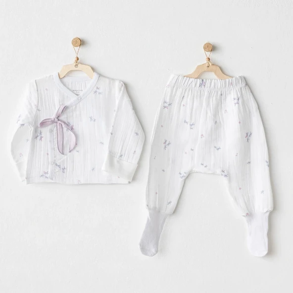 Andywawa AC25584 Magical Butterfly Müslin 2'Li Zıbın Takım White ürün görseli 1