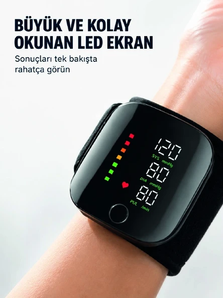 Taşınabilir Şarjlı Bilekten Tansiyon Ölçer Pratik Kullanım ürün görseli 1