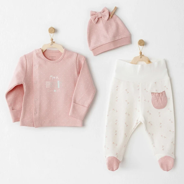 Andywawa AC26086 Mon Petit Amour 3'lü Zıbın Takım Pink ürün görseli 1