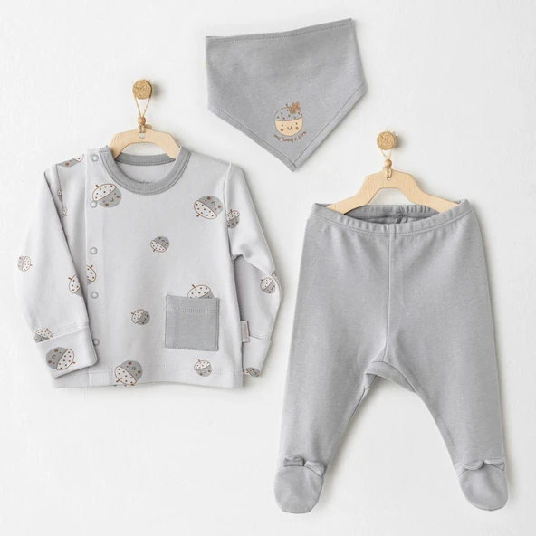 Andywawa AC26103 Hello Autumn 3'lü Zıbın Takım Grey ürün görseli 1