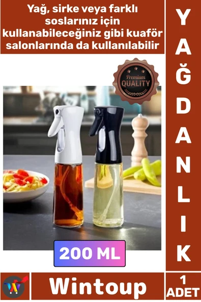 #Şişe Mutfak Sosluk Sirkelik Su Püskürtücü Şık Tasarım Dekoratif Tabancalı Spreyli Cam Şişe 200 ML ürün görseli 1