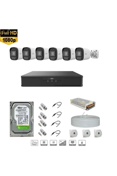 UNV Full Hd 6 Kameralı Set Sesli ürün görseli 1