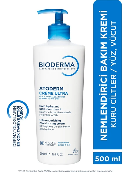 Atoderm Ultra Vücut Kremi - 500 ml, Kuru Ciltler İçin Besleyici ve Nemlendirici Formül, Gözenekleri Tıkamayan ürün görseli 1