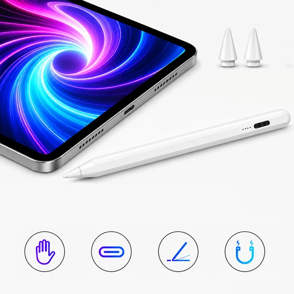 iPad Air 4/5 Nesil 10.9 inç ile Uyumlu NotePen Gen3 Stylus Kalem Avuç İçi Algılama Eğim Destekli ürün görseli 1