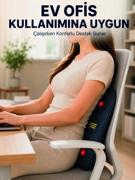 Bel Destek Minderi Isıtmalı Masaj Özellikli Günlük Kullanım ürün görseli 1