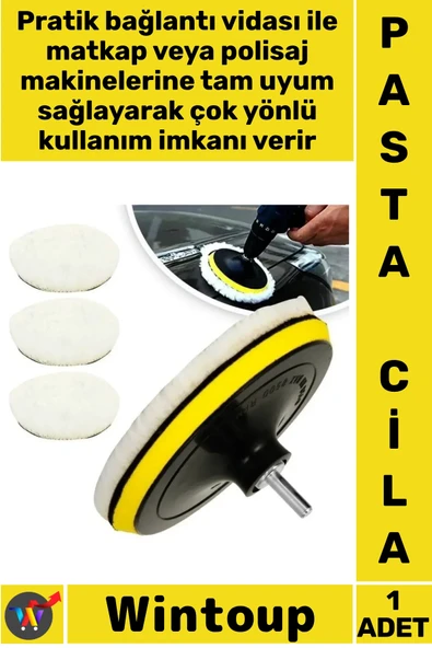 #PastaCila Premium Parlatıcı Yün Keçe Sünger Başlığı Pratik Uygulama Ekipmanı Araba Pasta Cila Seti ürün görseli 1