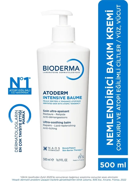 Atoderm Intensive Balm Çok Kuru Atopi Eğilimli Cilt Nemlendirici Krem Yetişkin, Çocuk 500 Ml ürün görseli 1