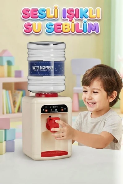 Sesli ve Işıklı Çocuk Su Sebili 32 Cm - Minikler İçin Eğlenceli ve Gerçekçi Bir Deneyim Oyuncak Su Sebili ürün görseli 1