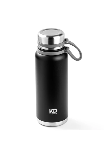 TNT-8695835407388-BOMB OKD-7066900S-OKADI ÇELİK KAPAKLI SİYAH PASLANMAZ ÇELİK TERMOS 900ML ürün görseli 1