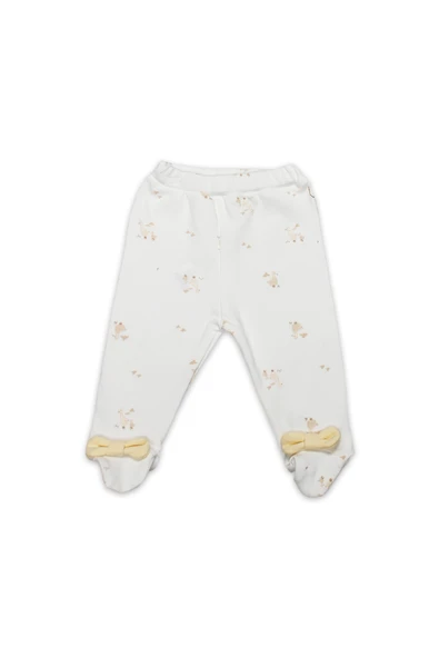 Bistyle Patikli Alt Welcome Baby Duck 16107 Sarı-Ekru ürün görseli 1