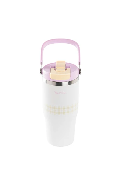 TNT-8695835423197-HON TP750B-025-01-BEYAZ PASLANMAZ ÇELİK KATLANIR PİPETLİ TERMOS BARDAK 750ML ürün görseli 1