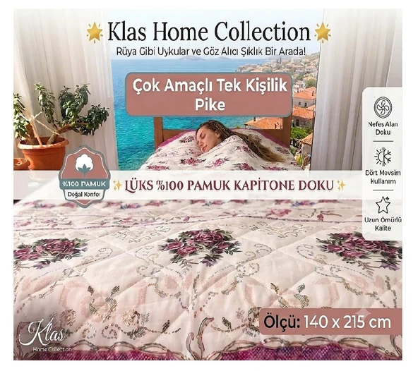 Çok Amaçlı Kapitone Pike Takımı-Tek Kişilik ürün görseli 1