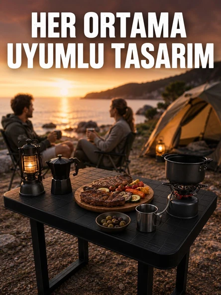 Çok Amaçlı Katlanır Kamp Masası Dayanıklı Piknik Balkon Bahçe Masası ürün görseli 1
