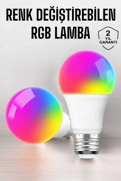 Renk Değiştirebilen RGB Işıklı Led Ampul A+Enerji 10 Watt Led Işık ürün görseli 1