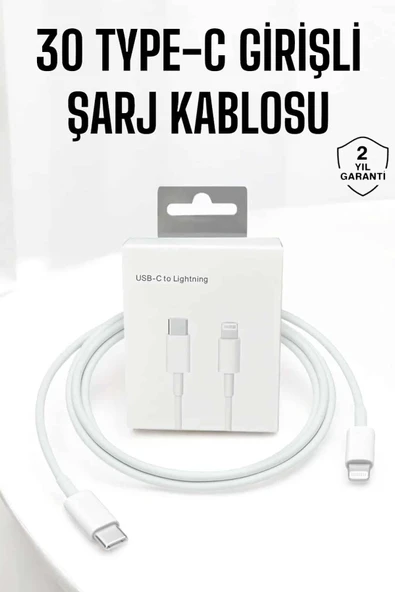 Iphone Uyumlu İOS Uyumlu Lightning Hızlı Şarj Tye C Lightning Şarj Kablosu ürün görseli 1