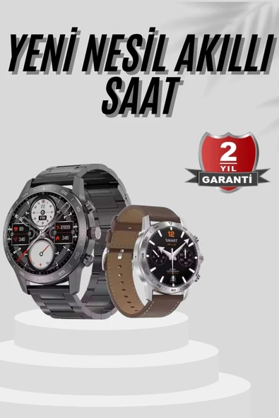 Akıllı Saat Çelik Kordon Çağrı Cevaplama Amoled Ekran Titreşimli Uyku ve Sağlık Takibi ürün görseli 1