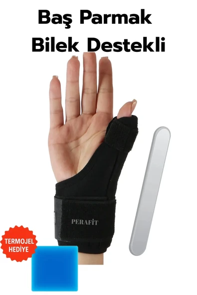 Baş Parmak Ve Bilek Destekli El Bilekliği Metal Atel De Quarvein Termojelli ürün görseli 1