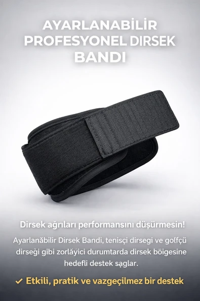 Ayarlanabilir Profesyonel Dirsek Bandı – Tenisçi & Golfçü Dirseği İçin Güçlü Destek ürün görseli 1