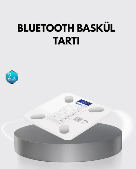 Bluetooth Akıllı Tartı – 8 Fonksiyonlu Dijital Baskül, 180 kg Kapasiteli ürün görseli 1