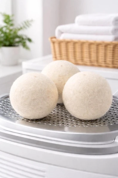 Doğal XXL Yün Kurutma Topu (3’lü Set) – Çamaşır Kurutma Makinesi İçin ürün görseli 1