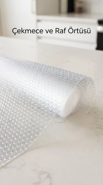 Şeffaf PVC Kaydırmaz Raflık Dolap İçi Çekmece Örtüsü 45x300 cm ürün görseli 1