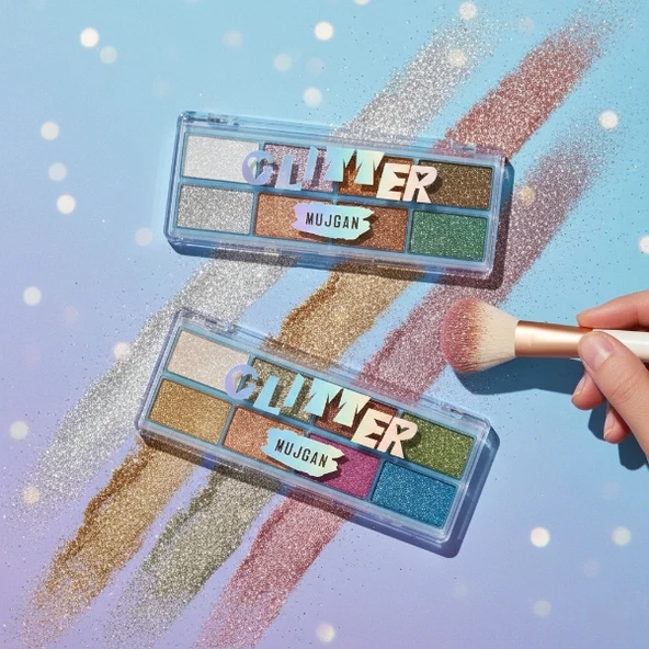 8 Renk Yaz Glitter Far Paleti - 2'li Set ürün görseli 1
