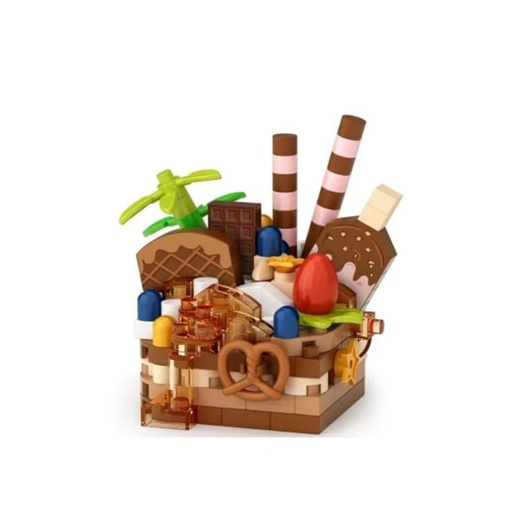 LZ-8642 LOZ ÇİKOLATALI PASTA 160 PARÇA BLOCK OYUNCAK-MİNİ POŞET ürün görseli 1