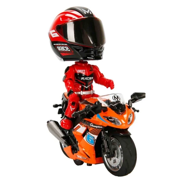 1:14 Sesli ve Işıklı Die Cast Çek Bırak Yarış Motosikleti S00005831 - 1 Adet Stokta Olan Gönderilir ürün görseli 1