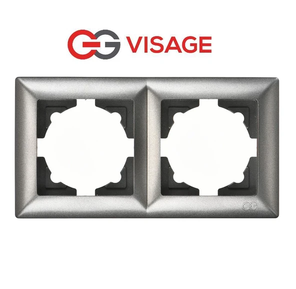 Visage Ambiance Füme 2 Li Çerçeve - Priz ve Anahtar İçin Uyumlu Çerçeve ürün görseli 1