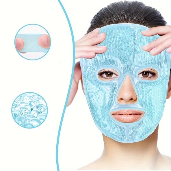 Terapi Jel Yüz Maskesi Soğuk Ve Sıcak Boncuklu Ayarlanabilir Maske (Mavi) ürün görseli 1